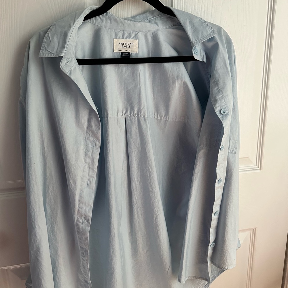 American Eagle Soft Blue Casual Shirt